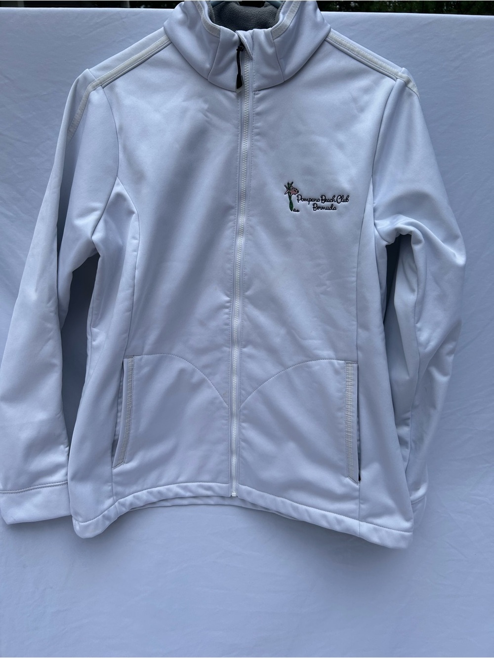 Antigua White Full-Zip Utility Jacket with Embroidered Logo